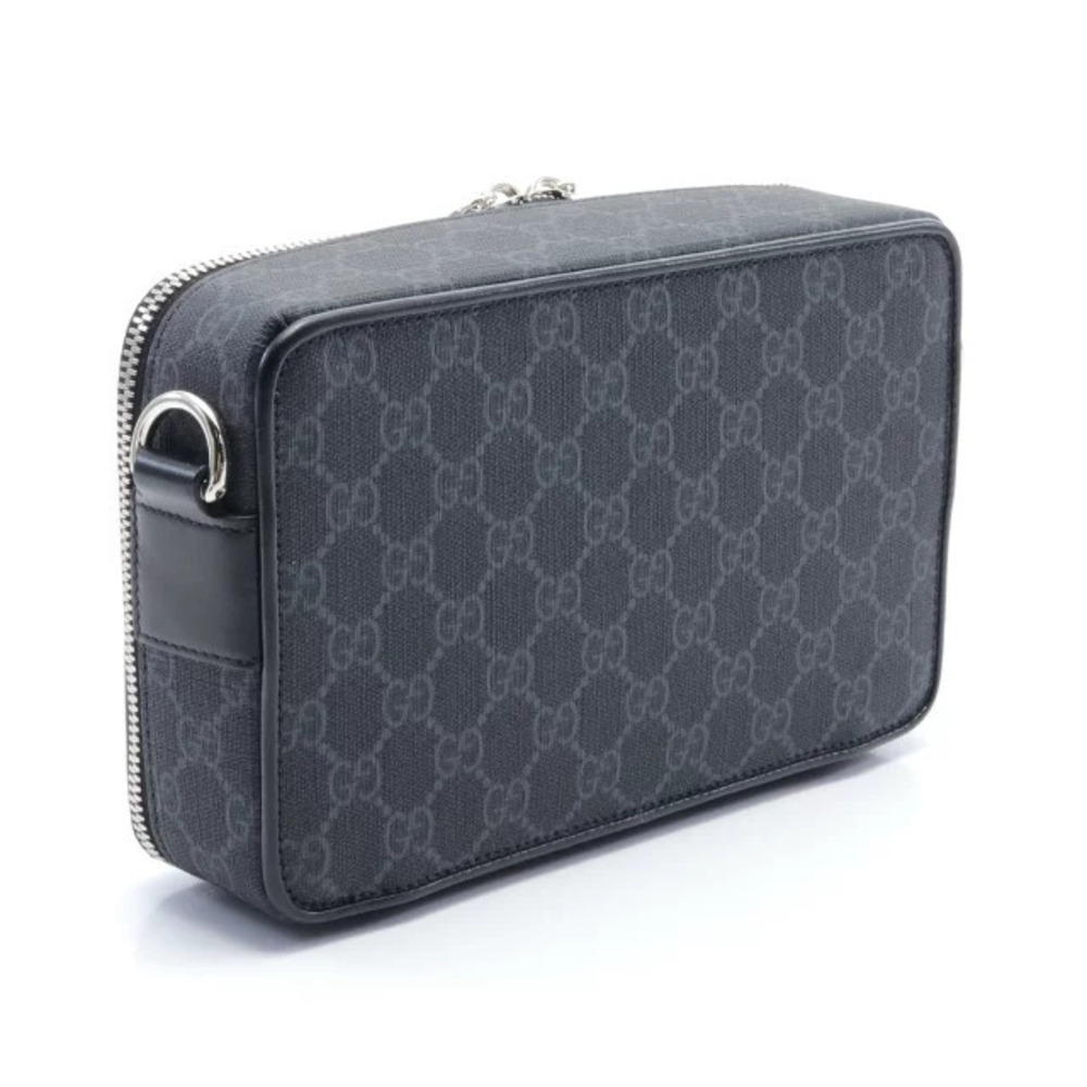 Gucci Shoulder Black Bag Leather GG Canvas Supreme Black